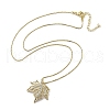 Brass Micro Pave Clear Cubic Zirconia Pendant Necklaces for Women NJEW-D305-03G-02-3