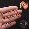 316L Surgical Stainless Steel Micro Pave Clear Cubic Zirconia Snowflake Cartilage Earrings WGCF17E-16-1