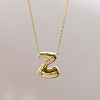 Brass Chunky Initial Pendant Necklaces WG97A63-26-1