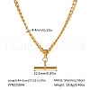 Hip-hop Stainless Steel T Bar Pendant Twisted Chain Necklaces for Women OE1872-2-1