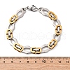 201 Stainless Steel Byzantine Chain Bracelets BJEW-B078-151GP-3