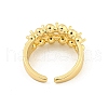 Round Brass Micro Pave Clear Cubic Zirconia Open Cuff Rings RJEW-G309-18G-3