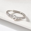 S925 Sterling Silver Adjustable Letter Rings for Women RJEW-M068-01P-Q-5