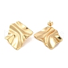 Twist Rectangle 304 Stainless Steel Stud Earrings for Women EJEW-U003-10G-2