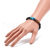 Natural Agate & Tiger Eye & Black Onyx Round Beaded Stretch Bracelet BJEW-JB08400-02-3