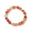 Natural Carnelian Beaded Stretch Rings for Women RJEW-JR00868-07-2