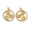 Rack Plating Brass Pave Cubic Zirconia Pendants KK-O142-54G-2