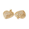 Brass Cubic Zirconia Pendants KK-G453-07G-3