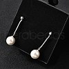 925 Sterling Silver Clear Cubic Zirconia Round Dangle Stud Earrings EJEW-L300-06P-2