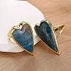 Heart Natural Apatite Finger Rings RJEW-M076-03G-07-4