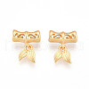 Brass European Dangle Charms KK-B110-03G-1