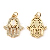 Brass Cubic Zirconia with Shell Pendants KK-K342-05G-2