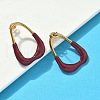 304 Stainless Steel Enamel Stud Earrings EJEW-S276-01G-6