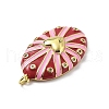 Oval with Heart Brass Micro Pave Cubic Zirconia Pendants KK-Z114-24G-3
