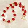 Brass & ABS Imitation Pearl Heart and Round Beaded Necklaces for Women NJEW-D314-11A-G-3