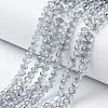 Electroplate Transparent Glass Beads Strands EGLA-A034-T8mm-F10-1