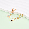 Star Brass Micro Pave Cubic Zirconia Leverback Earrings EJEW-N058-02G-1