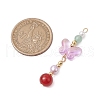 Natural Carnelian and Glass Pendants PALLOY-JF03192-02-2
