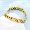 304 Stainless Steel Cuban Link & Panther chain Bracelets for Women Men BJEW-R018-11G-2