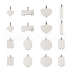Cheriswelry 32Pcs 8 Style 201 Stainless Steel Stamping Blank Tag Pendants STAS-CW0001-10-12