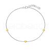 925 Sterling Silver Heart Link Bracelets BJEW-F496-01PG-2