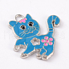 Mixed Shape Platinum Plated Alloy Enamel Pendants AP016-2