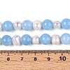 Dyed Natural White Jade Round & Natural Cultured Freshwater Pearl Grooved Potato Beads Strands PEAR-N019-01-5