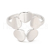 Non-Tarnish 201 Stainless Steel Flower Adjustable Ring for Women RJEW-F131-05P-2