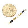 Faceted Round Natural Labradorite & Black Spinel & Potato Natural Cultured Freshwater Pearl Beaded Connector Charms PALLOY-JF03531-07-4
