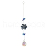 Glass Flower Hanging Suncatchers HJEW-P018-E03-3