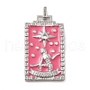 Brass Micro Pave Cubic Zirconia Pendants with Enamel KK-H458-01P-03-1