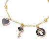 Brass Flat Oval Cable Chain Bracelets BJEW-JB11602-02-3