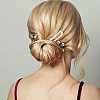 GOMAKERER 12Pcs 3 Colors Alloy Hair Forks Findings AJEW-GO0001-50-7