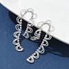 Brass Rhinestones Stud Earrings AJEW-D307-01P-5