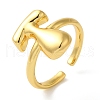 Initials Brass Open Cuff Ring for Women RJEW-N046-02T-G-1