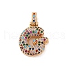 Brass Micro Pave Cubic Zirconia Pendants KK-C076-29G-G02-1