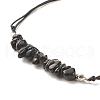 Natural Obsidian Chips Braided Bead Bracelet X-BJEW-JB08019-08-4