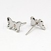 Tarnish Resistant 304 Stainless Steel Stud Earring Findings STAS-I010-04-1
