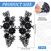 Flower Pattern Polyester Embroidered Lace Appliques DIY-WH0308-455C-2