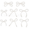  8Pcs 4 Styles Plastic Imitation Pearl Beaded Bowknot Ornament Accessories KY-TA0001-40-1