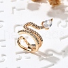 Brass Clear Cubic Zirconia Cuff Earrings EJEW-Q025-02G-4