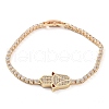 Golden Brass Link Bracelet BJEW-C055-05E-G-1