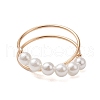 Round Shell Pearl Beaded Ring RJEW-TA00133-2