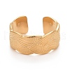 Ion Plating(IP) 304 Stainless Steel Textured Open Cuff Ring for Women RJEW-C025-29G-2