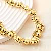 Brass Round Beaded Necklaces NJEW-D314-06G-2