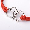 Alloy Double Heart Link Bracelets for Valentine's Day BJEW-JB01530-03-2