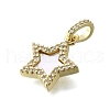 Brass Micro Pave Clear Cubic Zirconia Pendants KK-V010-29G-2