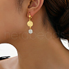 Fashionable Brass Coin with Round Tassel Hoop Earrings JS4120-4