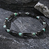 Rectangular Natural Labradorite & Amazonite Beads Stretch Bracelets for Men CD6409-2