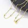 Brass Cable Chains with Column Beaded Necklace for Women NJEW-P265-24G-3